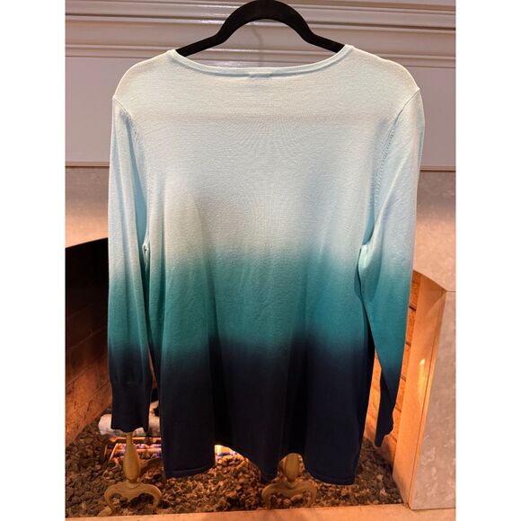 Chico's Dip Dye Long Sleeve Sweater Size Medium - Picture 2 of 5